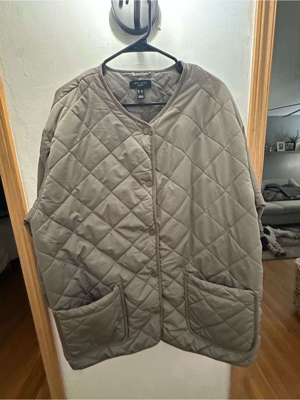 Asos New Look Quilted Oversized Jacket - Green